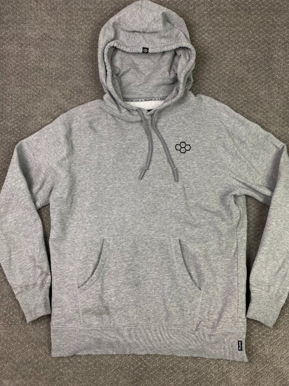 Rudis Wrestling Hoodie Mens Large Gray Heather Sweatshirt